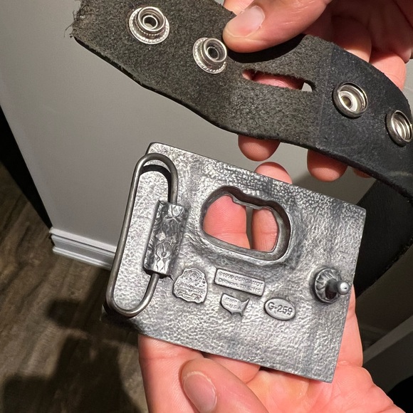 Mens Leather Belt. “Got Beer?” Bottle Opener.  36 waist. - Picture 4 of 4